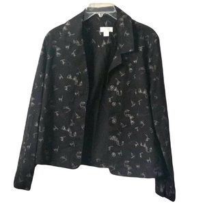 Christopher & Banks women’s black and beige button front blazer jacket Size L